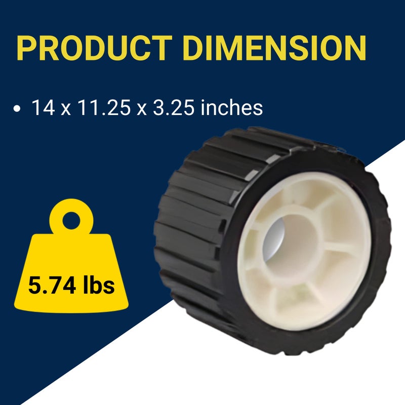 Tie Down Engineering Hull Sav'r 5 inch PVC Ribbed Wobble Roller Kit | 7/8 inch and 1-1/8 inch Shafts | Boat Trailer Parts & Accessories | Boat Trailer Roller Kit - Image 2